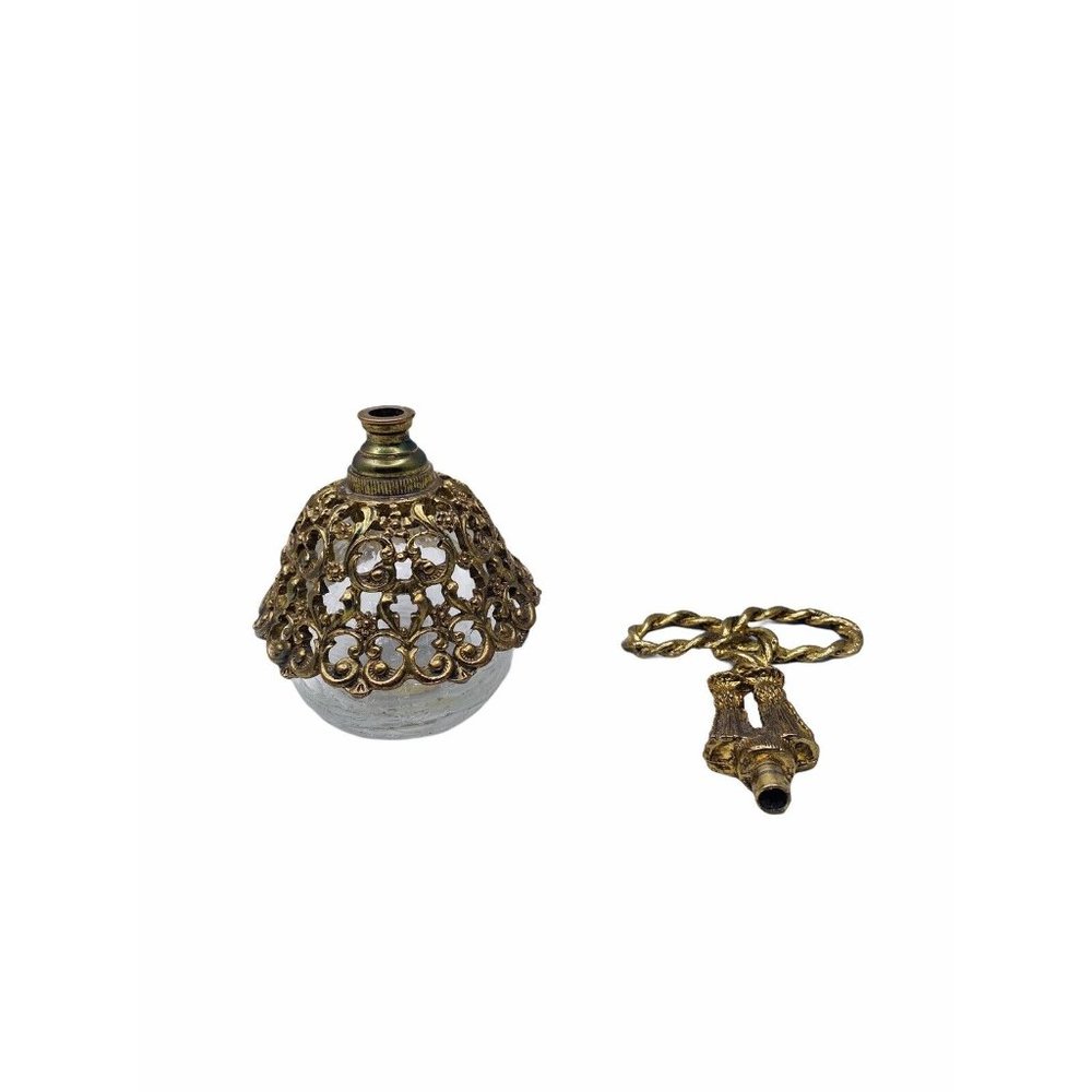 Antique Crystal and Brass Refillable Perfume Bottle I.W. RICE HICE Made in Japan - Picture 8 of 12